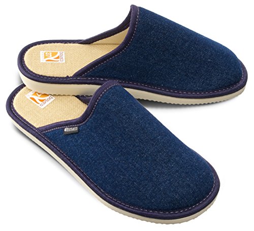 Bosaco - Zapatillas de estar por casa de Material Sintético para hombre Multicolor azul vaquero