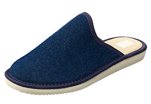 Bosaco - Zapatillas de estar por casa de Material Sintético para hombre Multicolor azul vaquero