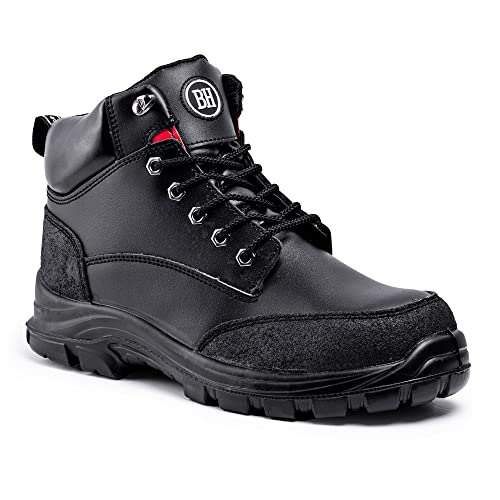 Botas de Seguridad para Hombre con Puntera de Acero S3 SRC Zapatos de Trabajo de Cuero 7700 Negro Hammer (44 EU)