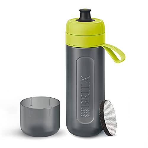 Botella filtrante BRITA Active Verde - Filtro Tecnología MicroDisc, Óptimo sabor para disfrutar en cualquier lugar, Botella de Agua sin BPA, 0.6 litros