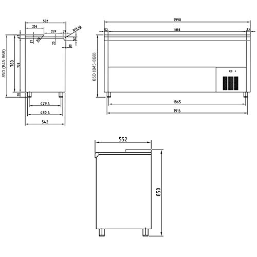 Botellero refrigerado industrial INOX 2 m - Maquinaria Bar Hostelería