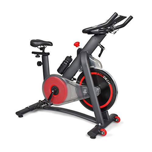 BOUDECH - Bicicleta de spinning EDGE 1600 con volante de 16 kg, resistencia magnética, pantalla LCD y pulsómetro.