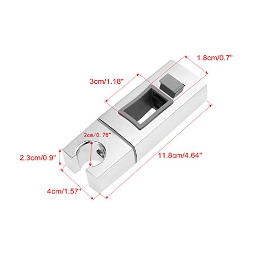 bowarepro Cabezal de ducha deslizante para barra deslizante rectangular ajustable baño ducha cabezal de ducha de mano soporte fijo