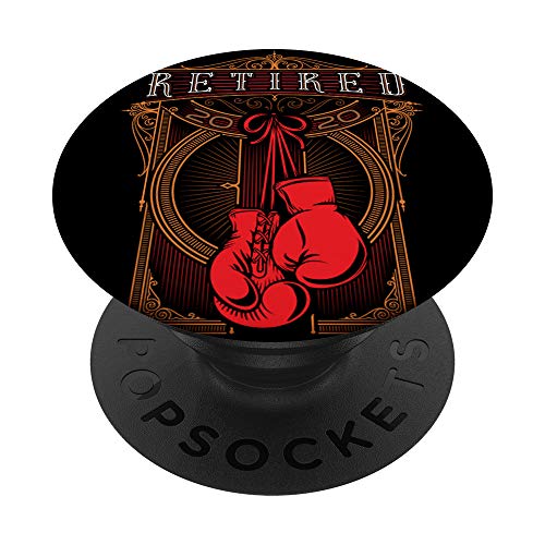 Boxeador jubilado colgando guantes de boxeo PopSockets PopGrip Intercambiable