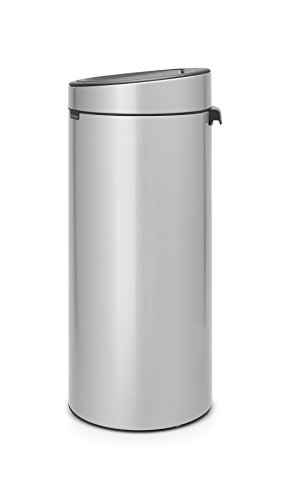 Brabantia Touch Bin Cubo de Basura, 30 litros, Acero Inoxidable, Gris Metalizado, 32 x 29.5 x 72 cm