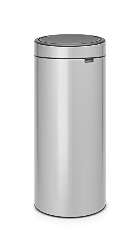 Brabantia Touch Bin Cubo de Basura, 30 litros, Acero Inoxidable, Gris Metalizado, 32 x 29.5 x 72 cm