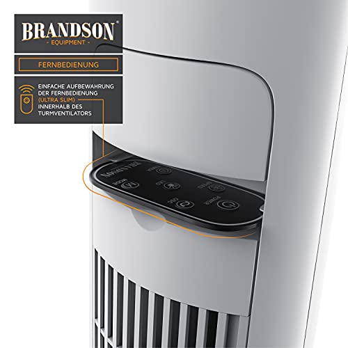 Brandson 6587854174 Ventilador de Torre, A: Blanco Polar, 108cm