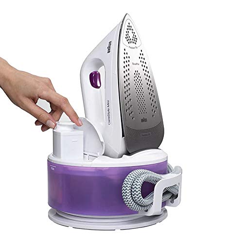 Braun CareStyle Compact IS2044 - Centro de Planchado, Suela 3D Eloxal Plus, Potencia 2200 W, Depósito 1.3 L, Vapor Constante 120 g/min, Presión 5 bar y Golpe de Vapor 350 g/min, Blanco/Púrpura