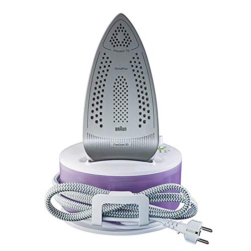 Braun CareStyle Compact IS2044 - Centro de Planchado, Suela 3D Eloxal Plus, Potencia 2200 W, Depósito 1.3 L, Vapor Constante 120 g/min, Presión 5 bar y Golpe de Vapor 350 g/min, Blanco/Púrpura