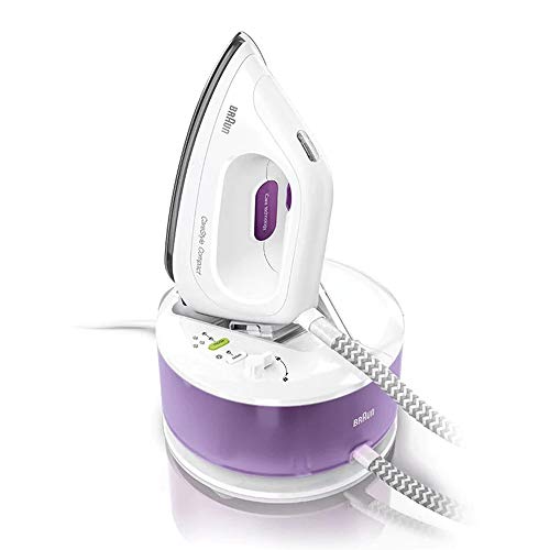 Braun CareStyle Compact IS2044 - Centro de Planchado, Suela 3D Eloxal Plus, Potencia 2200 W, Depósito 1.3 L, Vapor Constante 120 g/min, Presión 5 bar y Golpe de Vapor 350 g/min, Blanco/Púrpura