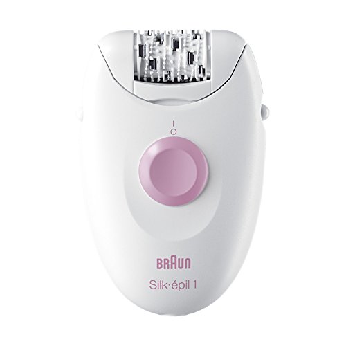 Braun Silképil 1 SE1370 - Depiladora para mujer con cable con un accesorio, blanco/rosa