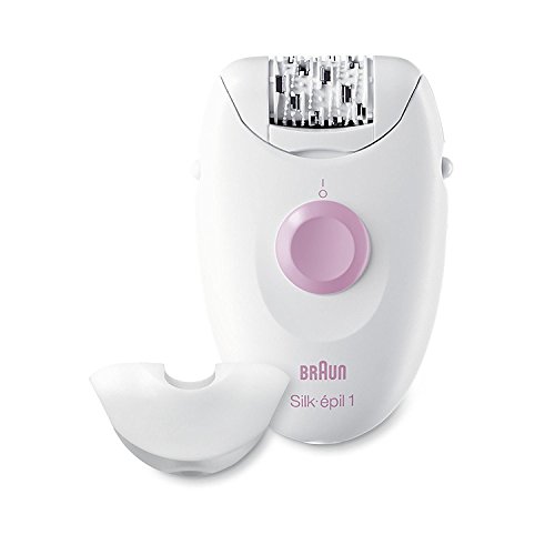 Braun Silképil 1 SE1370 - Depiladora para mujer con cable con un accesorio, blanco/rosa