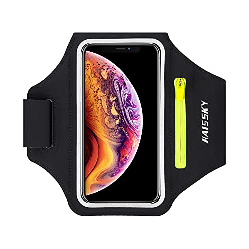 Brazalete Deportivo,Brazalete Correr Móvil para iPhone 12/11/11 Pro/XR/XS max/8/7 Plus/6s, Samsung Galaxy A50s/A30s/ S10/S10/S9/S9/ S8/S7 hasta 6.5", Touch ID, Brazalete teléfono con Airpods Holder