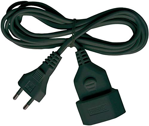 Brennenstuhl cable alargador de corriente de enchufe plano tipo euro (enchufe europeo, para interiores, cable plano de 3 m) negro