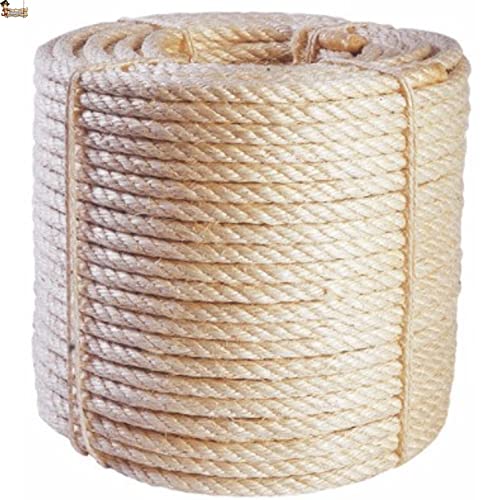 BricoLoco.com Cuerda SOGA sisal Natural Gruesa o Fina. Manualidades, rascador Gatos, decoración. Cuerda Pita. Más Resistente Que el Yute o Esparto. (10, Ø 20 mm.)