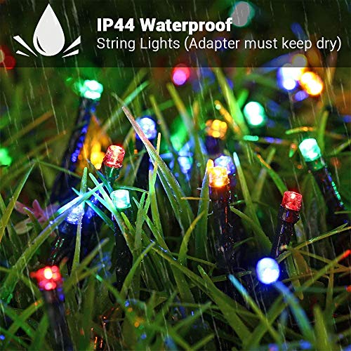 BrizLabs Cadena de Luces Navidad, 15M 100 LED Árbol de Navidad Luces de Hadas Exterior 8 Modos Impermeable Blanco Cálido Guirnarldas Luces Decorativas Interior para Navidad Fiestas Jardín (Multicolor)