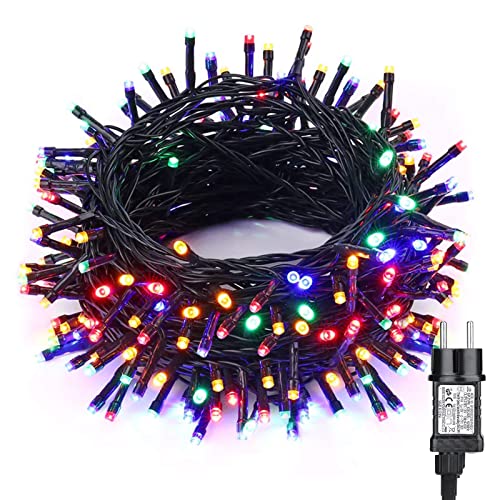 BrizLabs Cadena de Luces Navidad, 15M 100 LED Árbol de Navidad Luces de Hadas Exterior 8 Modos Impermeable Blanco Cálido Guirnarldas Luces Decorativas Interior para Navidad Fiestas Jardín (Multicolor)