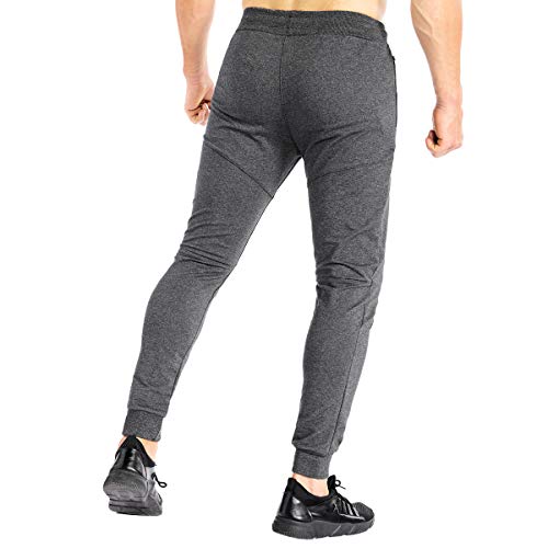 BROKIG Pantalones de Chándal de Gimnasio para Hombre Joggers Chándal Vertex para Jogging Pantalones para Correr con Bolsillos Gris Oscuro S