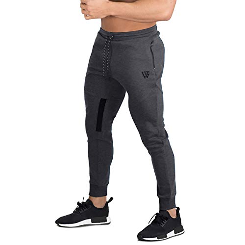 BROKIG Pantalones de Chándal de Gimnasio para Hombre Joggers Chándal Vertex para Jogging Pantalones para Correr con Bolsillos Gris Oscuro S