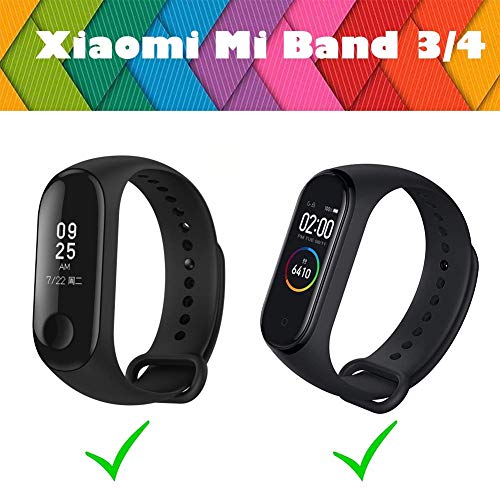 BRone Mi Band 3 4 Correas,3 Piezas Coloridos Impermeable Reemplazo Correas Reloj Silicona Banda para XIAOMI Mi Band 3 Correa para Xiaomi Mi Band 4 Pulsera Banda - Rojo Negro Azul