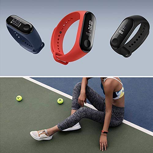 BRone Mi Band 3 4 Correas,3 Piezas Coloridos Impermeable Reemplazo Correas Reloj Silicona Banda para XIAOMI Mi Band 3 Correa para Xiaomi Mi Band 4 Pulsera Banda - Rojo Negro Azul