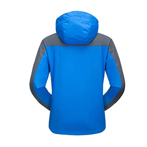 Bruce Lin Chaqueta Impermeable para Hombre,Rompevientos Chubasqueros Al Aire Libre Senderismo Camping Pesca Caza de Trabajo Chaqueta con Capucha (S, Azul 01)