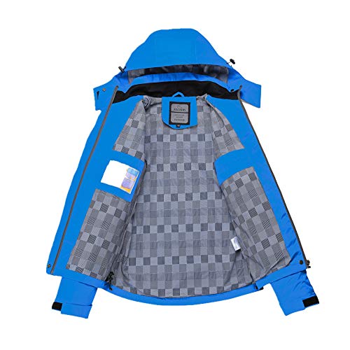 Bruce Lin Chaqueta Impermeable para Hombre,Rompevientos Chubasqueros Al Aire Libre Senderismo Camping Pesca Caza de Trabajo Chaqueta con Capucha (S, Azul 01)