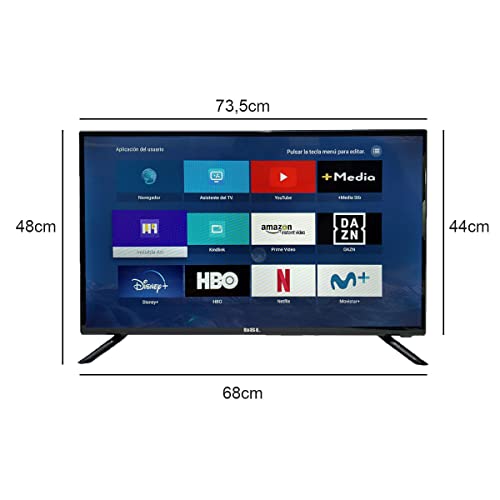 BSL Television 32 Pulgadas | Smart TV | Sistema Operativo Android 9.0 | Sintonizador DVBT2 | Conectividad WiFi y RJ45 | HD Ready | 8GB de Memoria | USB Multimedia