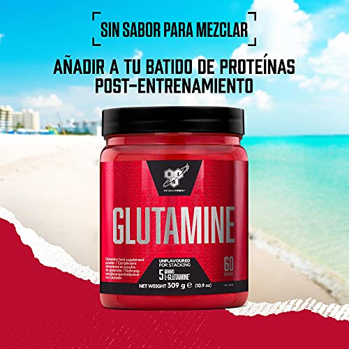 BSN DNA Glutamine, Glutamina, Aminoácidos en Polvo, Sin Sabor, 60 Porciones, 309 g