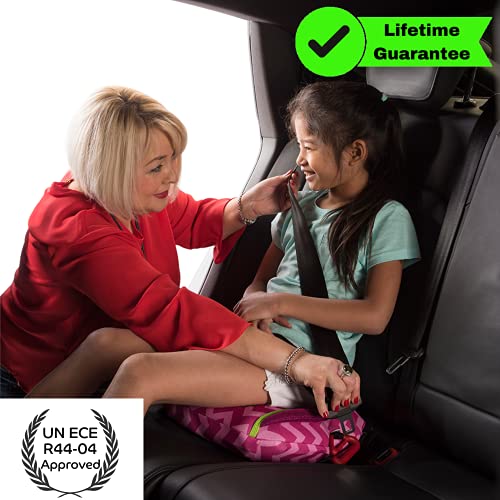 BubbleBum Asiento Elevador de Coche Hinchable / Inflable - Grupo 2/3 Niños - Estrecho | Delgado | Sin Respaldo | Portátil | Plegable | Elevador de Viaje - Compacto, Cómodo y Conveniente - Rosa