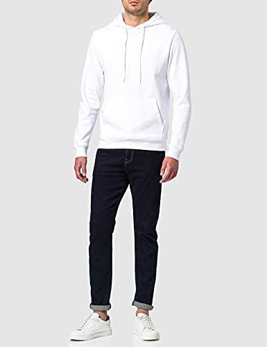 Build Your Brand Basic Hoody Sudadera con Capucha, Blanco, M para Hombre