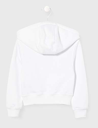 Build Your Brand Girls Cropped Sweat Hoody Sudadera con Capucha, Blanco, 146/152 cm para Niñas