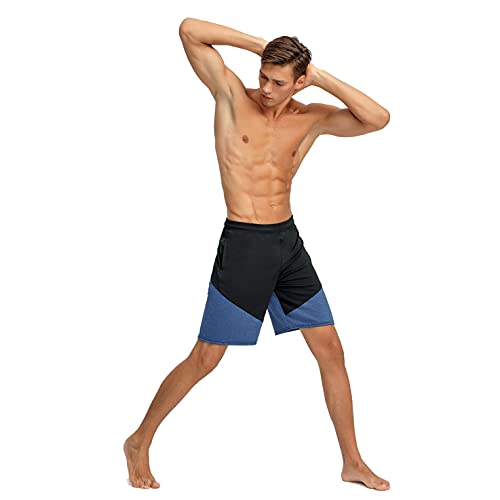 BUYJYA Pantalones cortos deportivos activos para hombre, paquete de 5 o 3 para entrenamiento, baloncesto, fútbol, bádminton ejercicio, correr, gimnasio, Negro, verde militar, azul marino