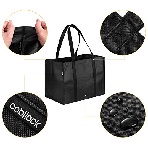 cabilock 5 Pzas Bolsa Grande Reutilizable de La Compra con Asas de Almacenamiento Plegable Lavable Cesta de Tela Bolsa de Mano Durable Bolsas de Compras para La Compra de Alimentos Ropa