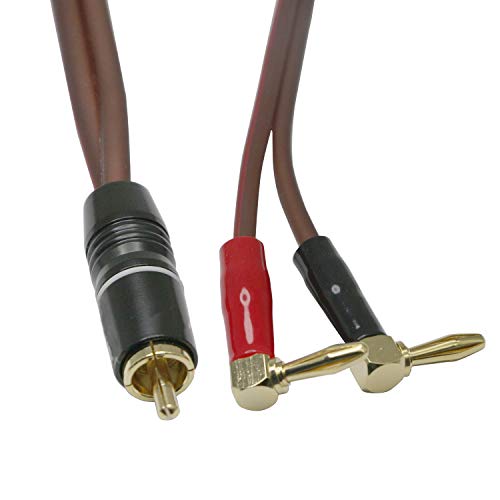 Cable de altavoz banana a RCA, cable de altavoz Phono Banana, cable de altavoz RCA macho a enchufe banana (2banana) 4N OFC HiFi Cable (2 m)