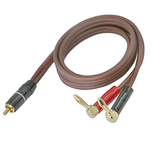 Cable de altavoz banana a RCA, cable de altavoz Phono Banana, cable de altavoz RCA macho a enchufe banana (2banana) 4N OFC HiFi Cable (2 m)