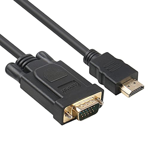 Cable HDMI a VGA, BENFEI Chapado en Oro Macho a Macho para Ordenador, portátil, PC, Monitor, proyector, HDTV, Chromebook, Raspberry Pi, Roku, Xbox y más, Negro 1,8 m