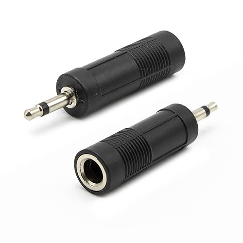 CABLEPELADO Adaptador Audio Mono Jack 6.35/H-Jack 3.5/M Negro