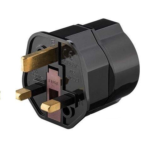 CABLEPELADO Adaptador de Enchufe de Europeo a Enchufe UK Negro