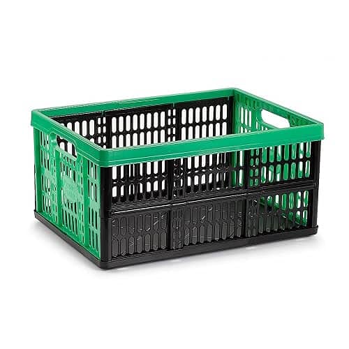 CABLEPELADO Caja Plegable con Asas plastico 32 litros (Verde-Negro)