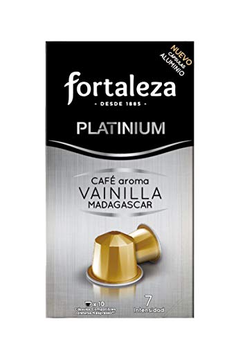 Café Fortaleza Platinium – Cápsulas Compatibles Con Nespresso, De Aluminio, Café Con Aroma Madagascar, 100% Arábica, Tueste Natural, Pack 5x10 - Total Uds, Vainilla, 50 Unidad