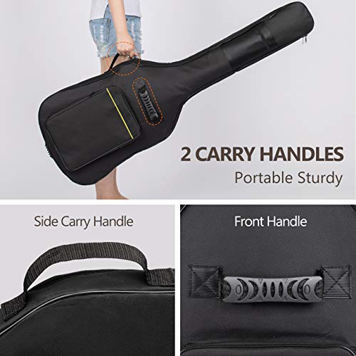 CAHAYA Funda Bajo Electrico con Acolchado Interno de 8mm Bolsa para Bajo Electrico con 3 Modos de Transporte y Bolsillo Frontal Grande para Partituras o Libros de Música Modelo CY0222