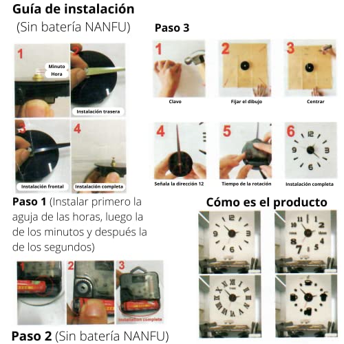 Caja Circular Mecanismo de Movimiento de Reloj y Agujas