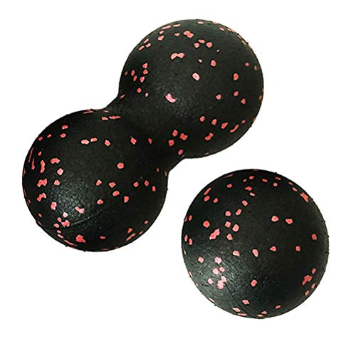 Calayu Pelota de automasaje, cacahuete, juego de bolas de lacrosse, rodillo muscular para la columna vertebral, fascia, cuello, acupresión, fascitis plantar, masaje de reflexología