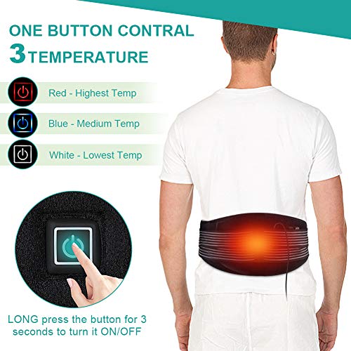 Calentamiento Cinturón Cinturón Envoltura, Espalda inferior Terapia de calor Almohadilla Alivio para el dolor abdominal Tensión muscular lumbar, Dismenorrea Dolor abdominal