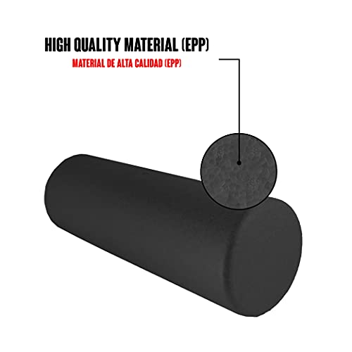 Calma Dragon Foam Roller EPP, 89898, Rodillo de masajes, Roller para Yoga, Fitness, Pilates, Cilindro para Masajes Musculares, Longitud 45 cm diámetro 15 cm, Rodillo miofascial Profesional (negro)