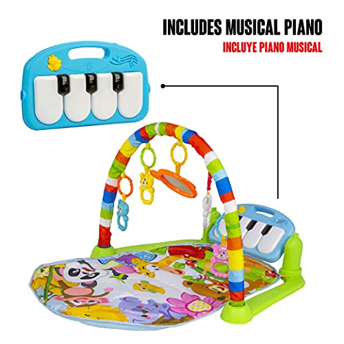 Calma Dragon Manta de Gimnasio para Bebes, Alfomba Musical con Piano, Esterilla con Juegos Infantil, Actividades y Juguetes para el Suelo (Multicolor)