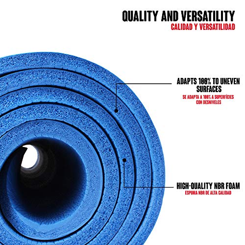 CalmaDragon 85611 Esterilla para Yoga NBR, Colchoneta Antideslizante, Ideal para Pilates, Ejercicios, Fitness, Gimnasia, Estiramientos (Azul, 183 x 60 x 1 cm)