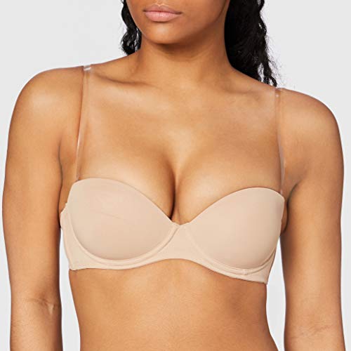 Calvin Klein Strapless Bra-Perfectly Fit Flex Sujetador, Beige (Sand Dune), 36B para Mujer