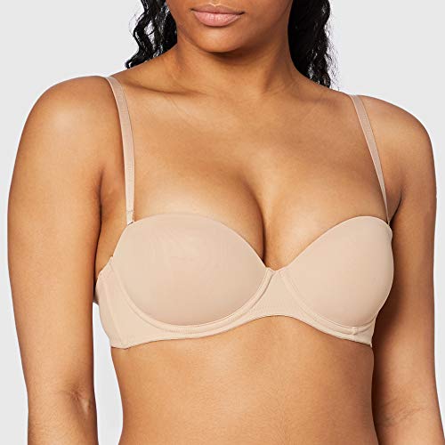 Calvin Klein Strapless Bra-Perfectly Fit Flex Sujetador, Beige (Sand Dune), 36B para Mujer